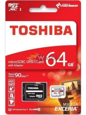 Toshiba Exceria M302 microSDHC 64GB U3 with Adapter (THN-M302R0640EA) Αξεσουάρ Toshiba Exceria M302 microSDHC 64GB U3 with Adapter (THN-M302R0640EA) Αξεσουάρ
