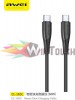 Awei Cl-182c USB 2.0 Cable USB-C male - USB-C 60W 1m - Μαύρο 