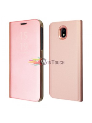 "OKKES" ® Book Case "Milo Mirror" for Samsung J530F Galaxy J5 2017 Rose Gold