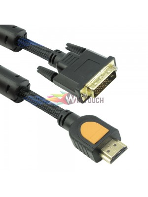 Καλώδιο DeTech HDMI σε DVI, 5m, Φερριτή, HQ, Μαύρο - 18191