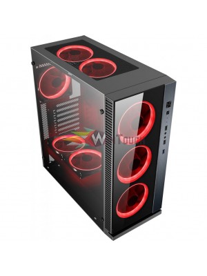 POWERTECH Gaming case PT-903, tempered glass, 4x Dual ring RGB fans POWERTECH Gaming case PT-903, tempered glass, 4x Dual ring RGB fans
