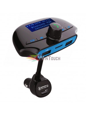 POWERTECH FM Transmitter με LCD οθόνη PT-737, QC 3.0, USB, SD, Bluetooth