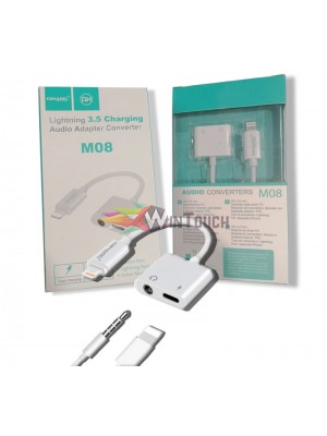 Lightning to 3.5 Charging Audio Adapter Converter M08 Qihang White Αξεσουάρ