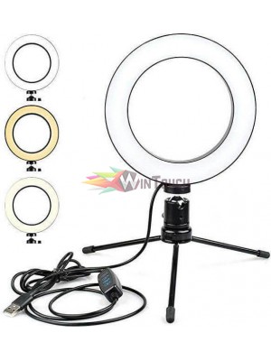 Ring Light Ring Lamp 26cm 2500-4500K με Επιτραπέζιο Τρίποδο και Βάση για Κινητό Ring Light Ring Lamp 26cm 2500-4500K με Επιτραπέζιο Τρίποδο και Βάση για Κινητό