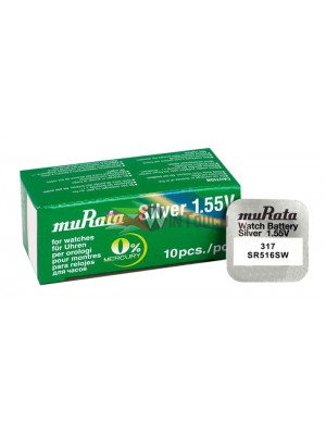 MURATA μπαταρία Silver Oxide για ρολόγια SR516SW, 1.55V, No317, 10τμχ